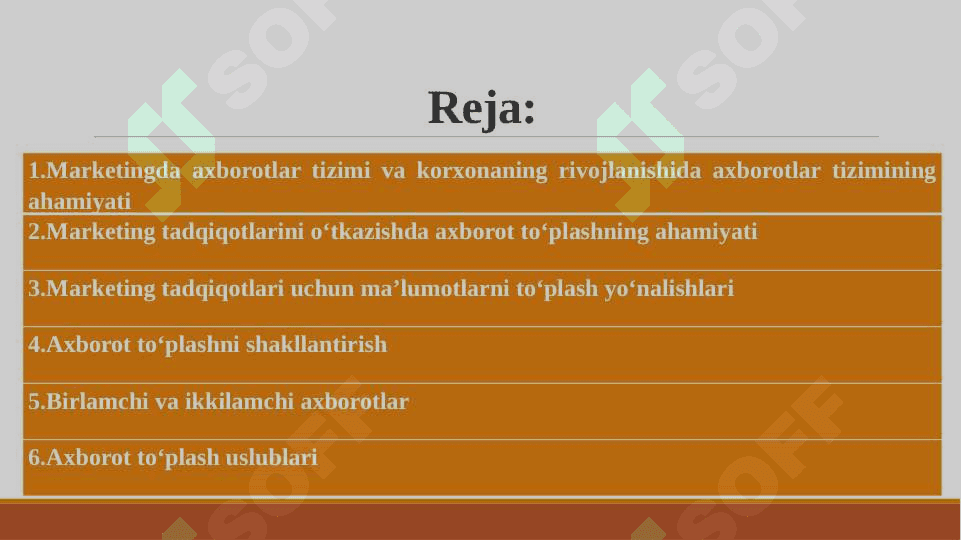 Marketing tadqiqotlarida axborot to’plash usullari 3