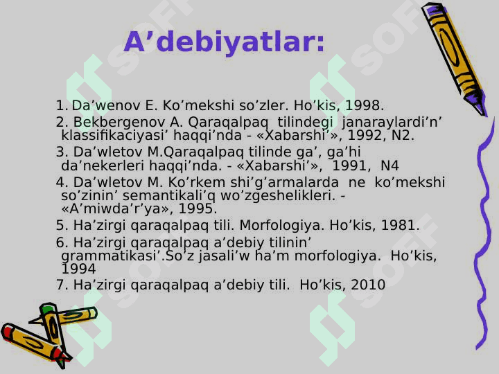 Ko’mekshi  so’zler 2