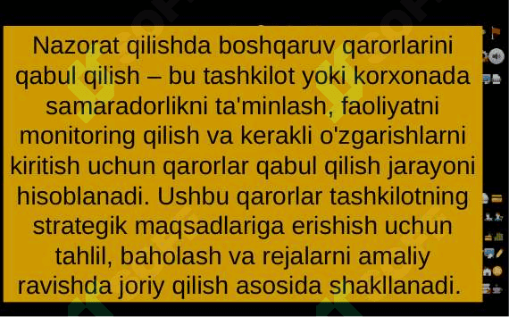 Nazorat qilish da boshqaruv qarorlari ni qabul qilish 2