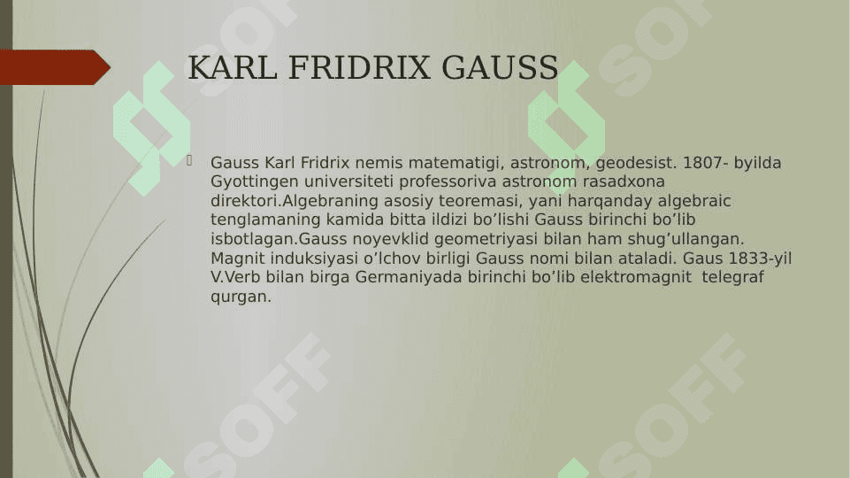 KARL FRIDRIX GAUSS 2