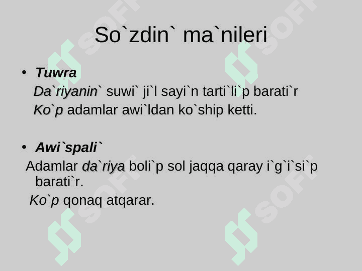 Bir ma`nili ha`m ko`p ma`nili so`zler 3