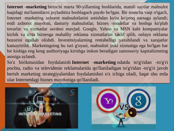 Milliy iqtisodiyotni turli sohalarda internet texnologiyalaridan samarali foydalanish yo`llari. 4