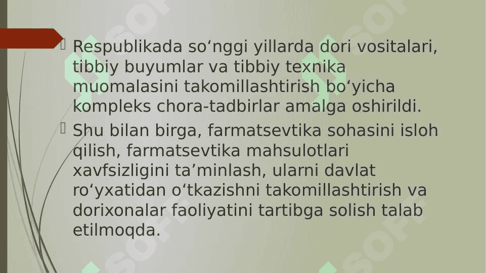 Sanoat miqyosida ishlab chiqarishga mo‘ljallangan yangi dori vositalari 2