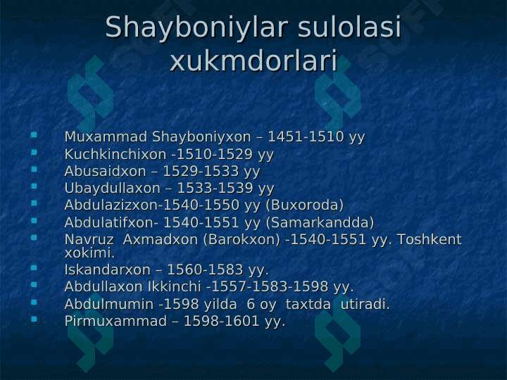 TURKISTONNING XONLIKLARGA BO’LINIB  KETISHI, SABABLARI  VA  OQIBATLARI 3