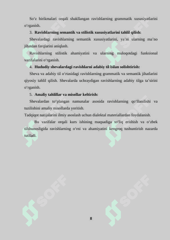 O‘zbek shevalarida ravish va uning yasalishi 8