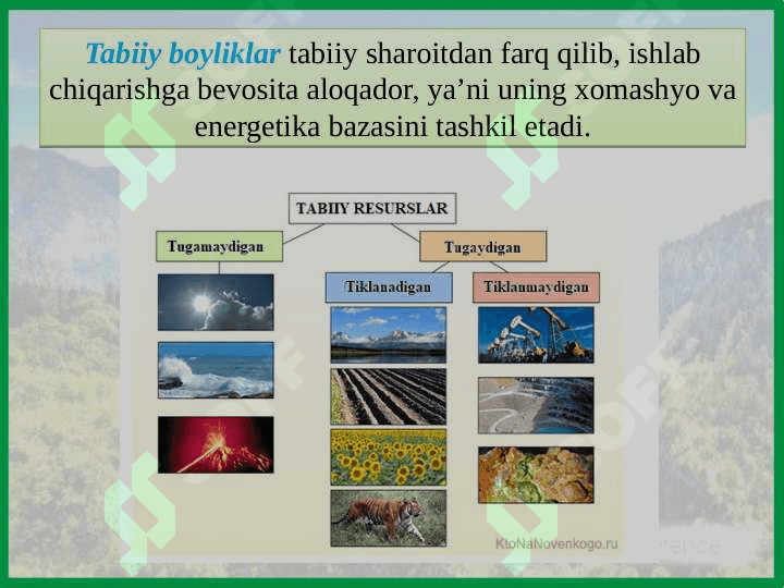 O‘ZBEKISTONNING TABIIY SHAROITI VA TABIIY BOYLIKLARI 7