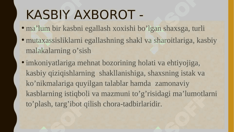 Kasb tanlashga yo’llashning mohiyati va mazmuni 5