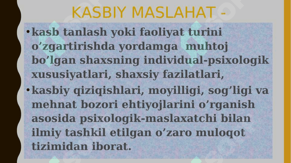 Kasb tanlashga yo’llashning mohiyati va mazmuni 6
