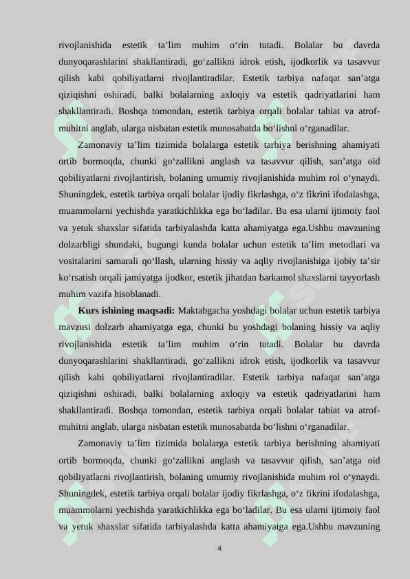 MAKTABGACHA YOSHDAGI BOLALARGA ESTETIK TARBIYA BERISH VAZIFALARI,METODLARI,VOSITALARI 3