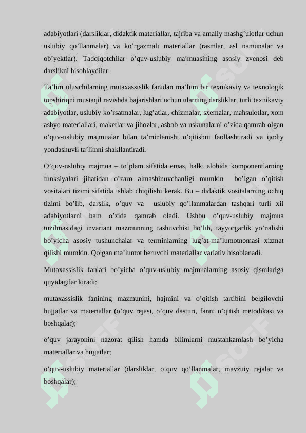 MAXSUS FANLARNING O’QUV-USLUBIY TA’MINOTINI ISHLAB CHIQISH 3