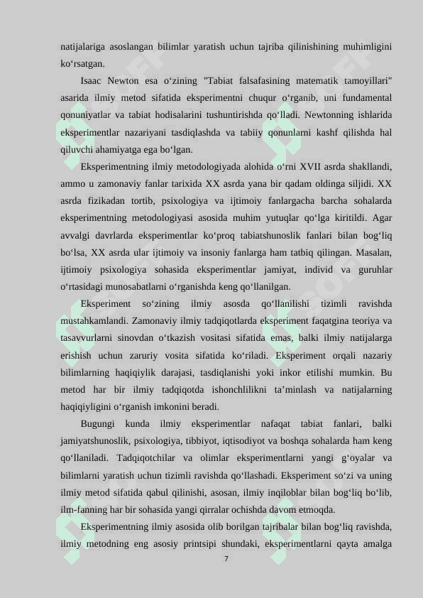 EKSPERIMENT ILMIY TADQIQOT METODI 7