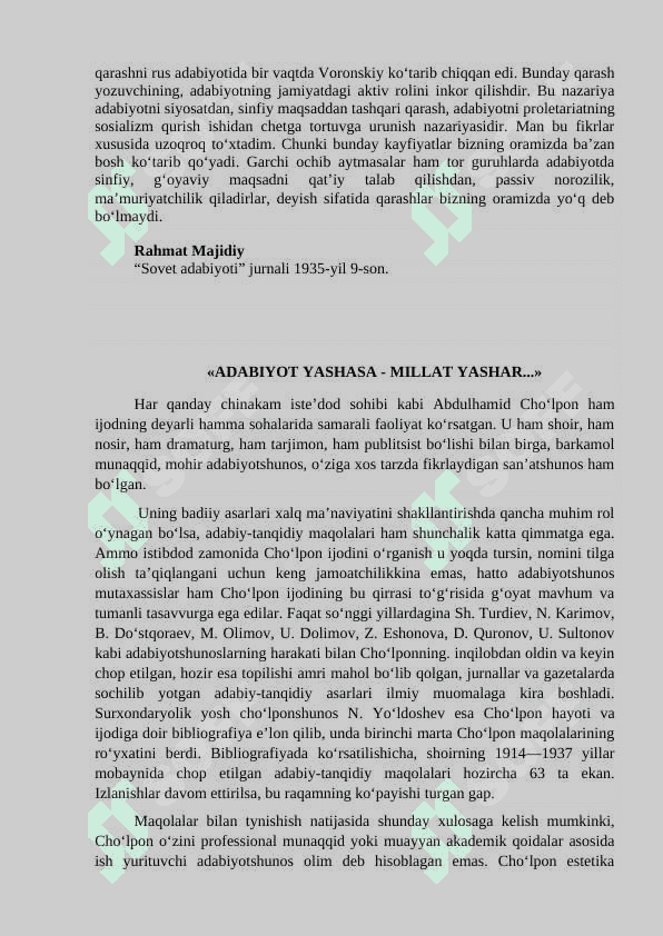 CHO’LPONNING ADABIY TANQIDIY QARASHLARI 4