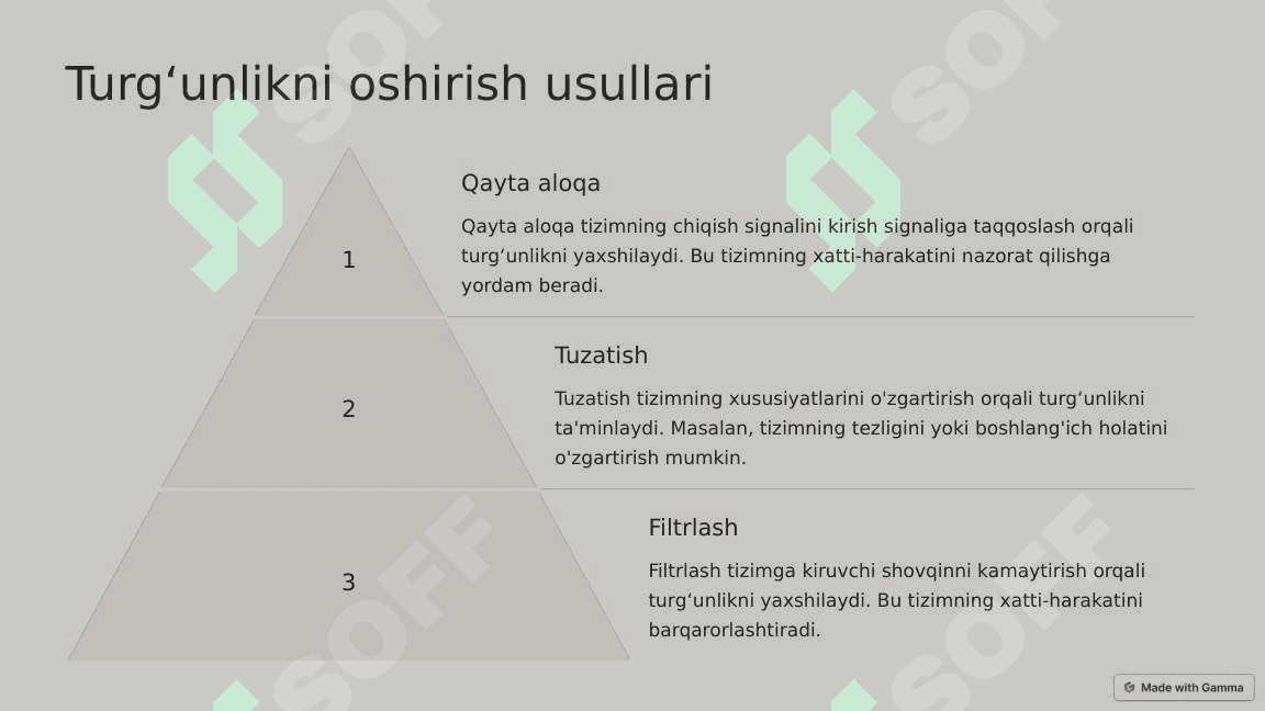 Diskret tizimlarda turg'unlik 4
