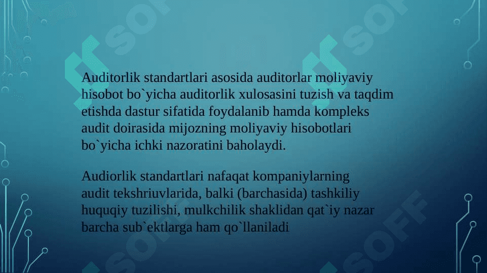Auditorlik dalili - muayyan moddalarni maxsus ko'rib chiqish" nomli 501- son AXS 4