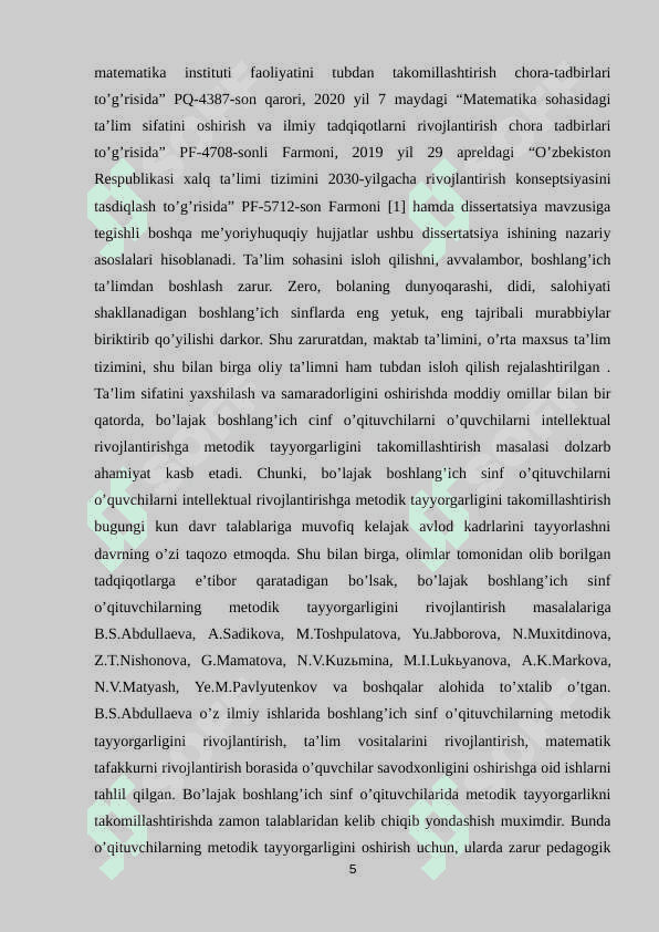 BOSHLANG’ICH TA’LIM TURLARI VA SHAKRLLARIDAN FOYDALANISH 5