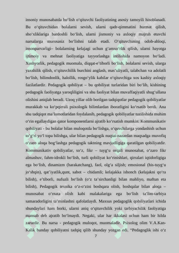 BOSHLANGʻICH SINF OʻQUVCHILARINING KOMMUNIKATIV TAʼLIM HARAKATLARI SHAKLLANTIRISH 7