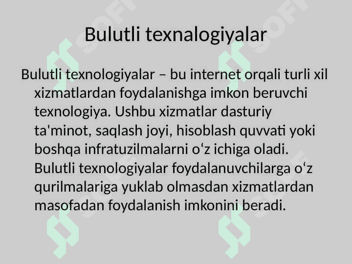 Bulutli texnalogiyalarpptx . Bulutli texnalogiyalarning afzalliklarpptx 2