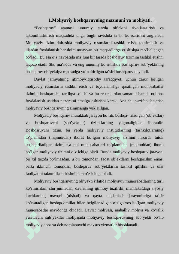 Moliyaviy boshqaruv organlari va               ularning vazifalari. 5
