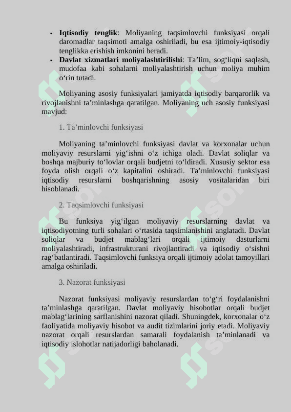 II.	Moliyaviy boshqaruv organlari va ularning vazifalari 3