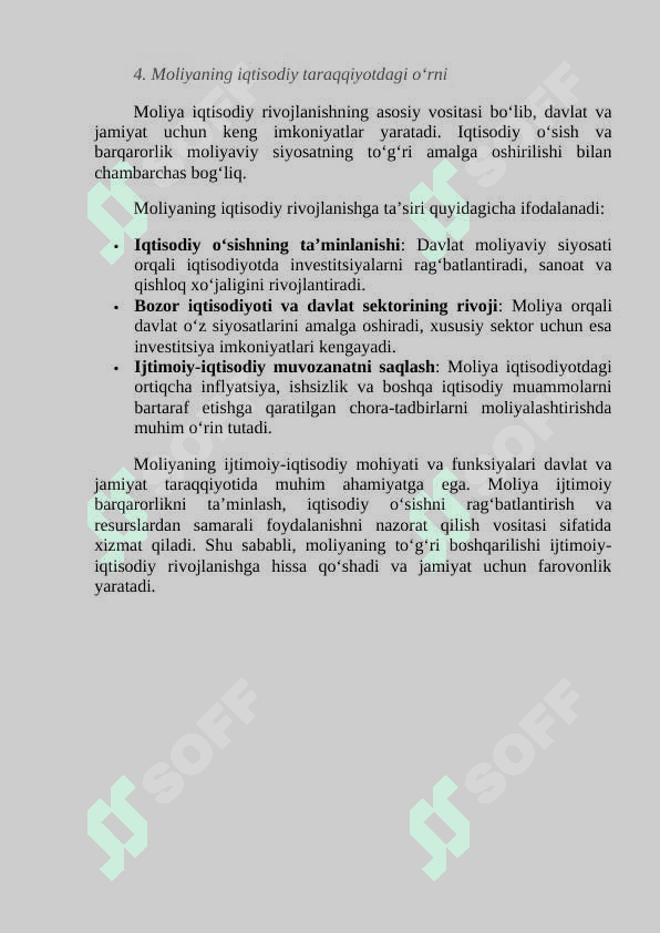 II.	Moliyaviy boshqaruv organlari va ularning vazifalari 4