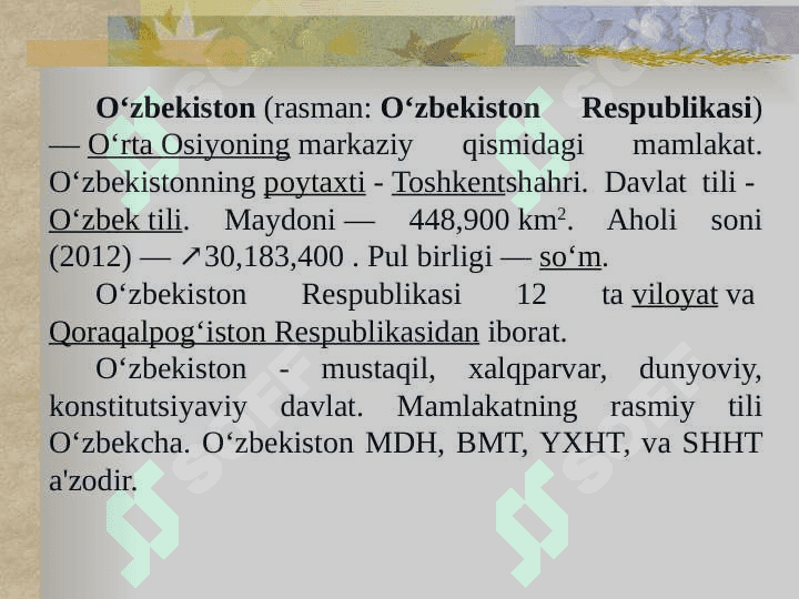 O'zbekistonning madaniy va ma'naviy taraqqiyoti 4