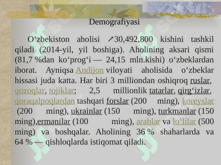 O'zbekistonning madaniy va ma'naviy taraqqiyoti 7