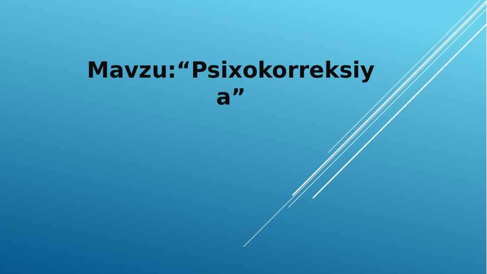 Psixokorreksiya