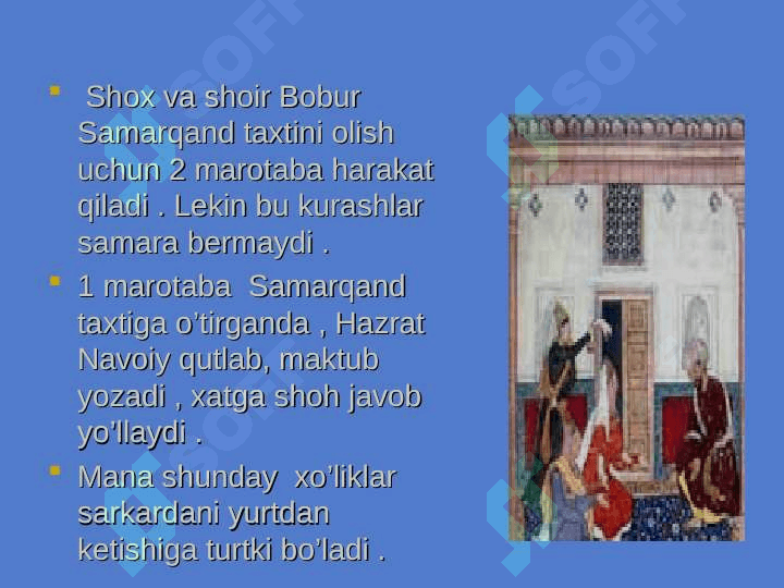 Shoh va shoir Z.M. Bobur hayoti va ijodi 5