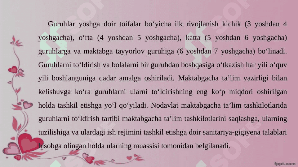 Umumiy tipdagi davlat va nodavlat maktabgacha ta'lim tashkilotlarini tashkil qilish va o'quv faoliyatini yo'lga qo'yish 4