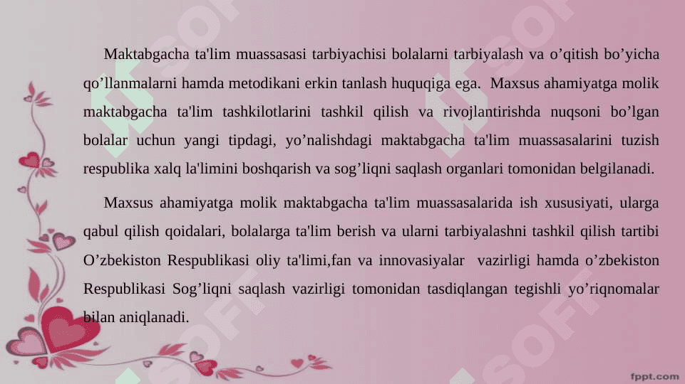 Umumiy tipdagi davlat va nodavlat maktabgacha ta'lim tashkilotlarini tashkil qilish va o'quv faoliyatini yo'lga qo'yish 7