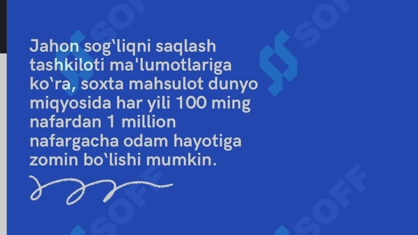 Jahon miqyosida dori vositalarining qalbakilashtirishning oldini olish 4
