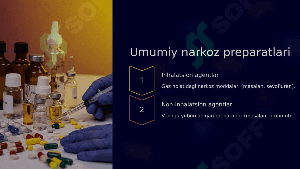 Anesteziyologiya va reanimatsiya boʻlimi tuzilishi, narkoz turlari, narkoz apparatlarini zararsizlantirish 8