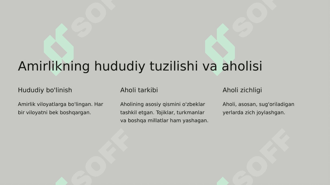 Buxoro amirligi ijtimoyi iqtisodiy hayoti 3