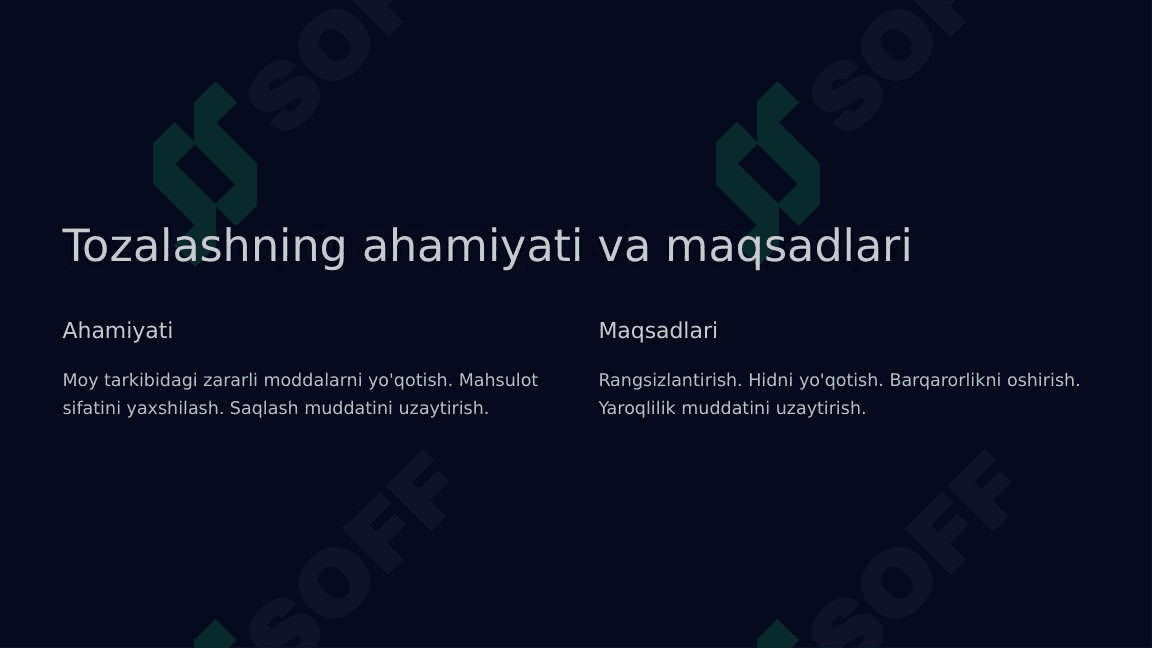 Moylarni kislota va ishqor bilan tozalash 3