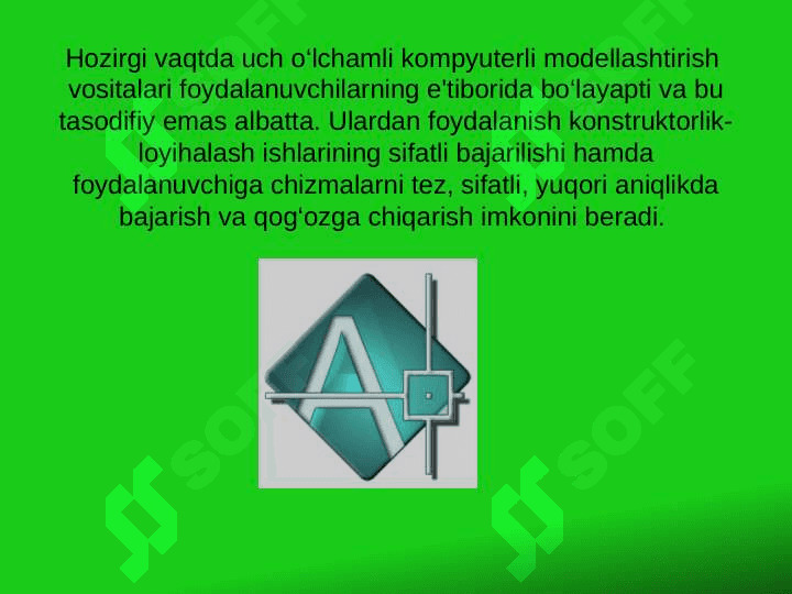 AutoCAD dasturi haqida, dasturning interfeys (muloqot oyna)lari haqida umumiy ma'lumotlar 3