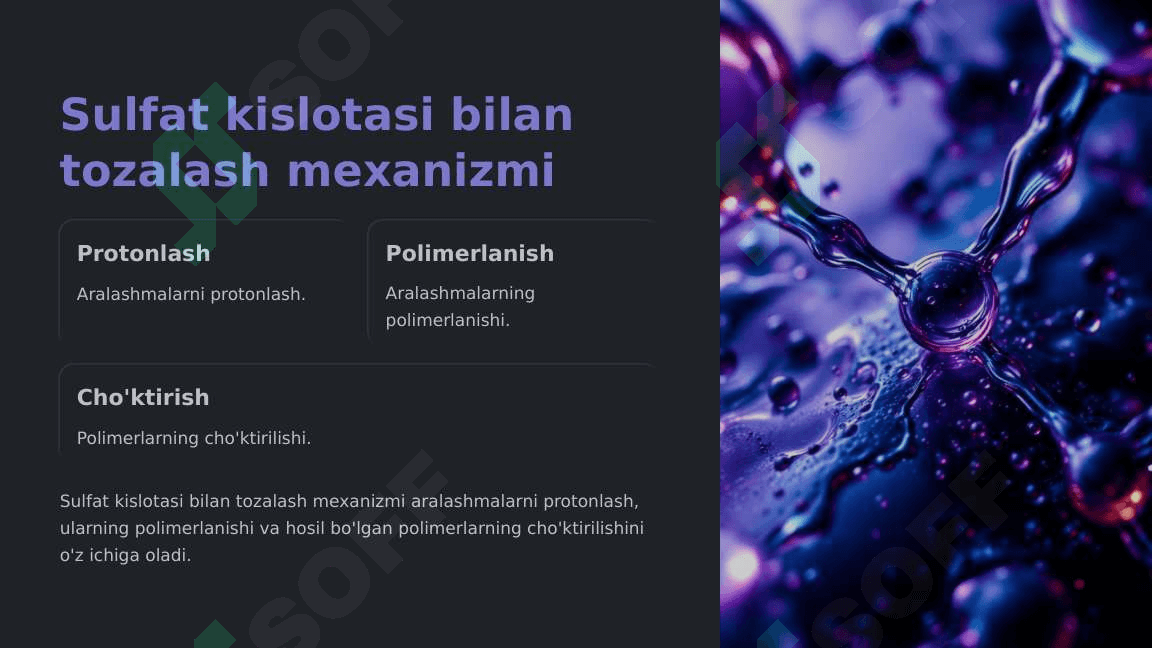 Moylarni sulfat kislotasi bilan tozalash 6
