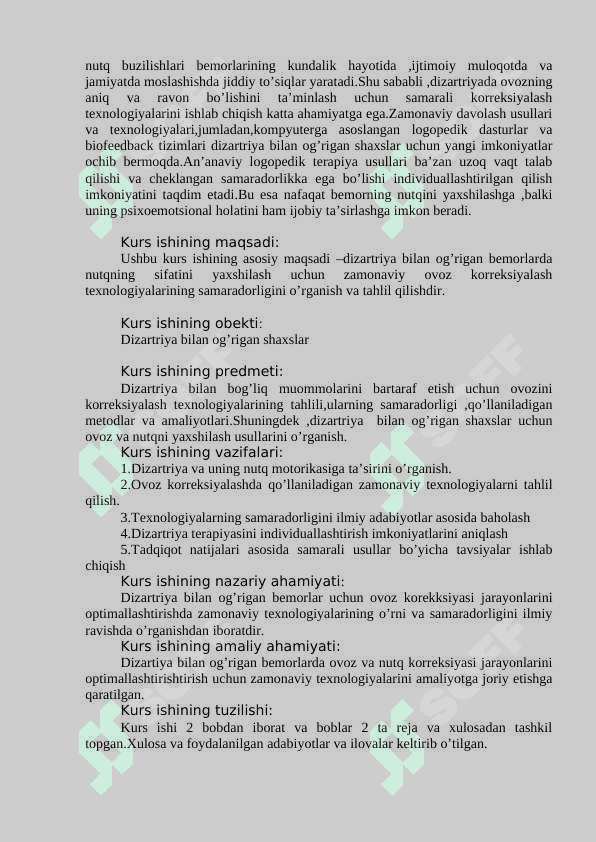 Dizartriya turlari va ularda nutqning oʻziga xos nomoyon boʻlishi 2