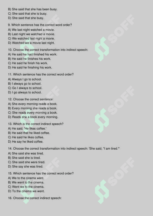 Ingliz tili test 2