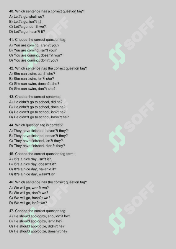 Ingliz tili test 6