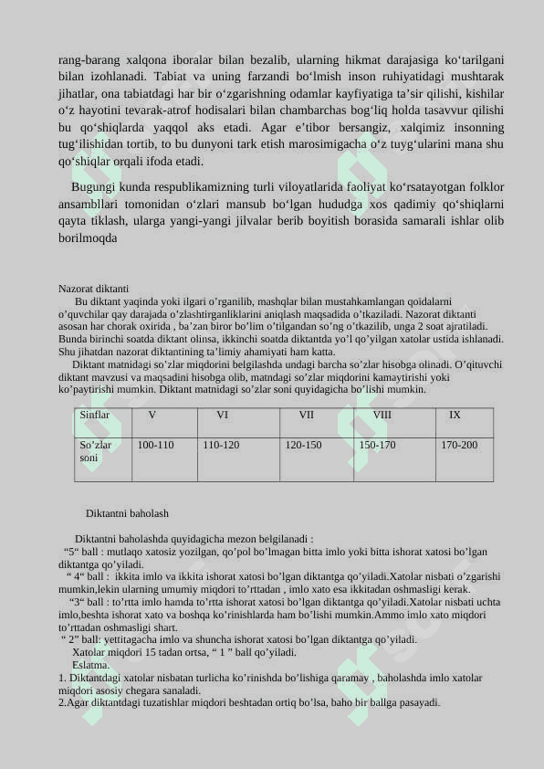 diktant matnlari 4