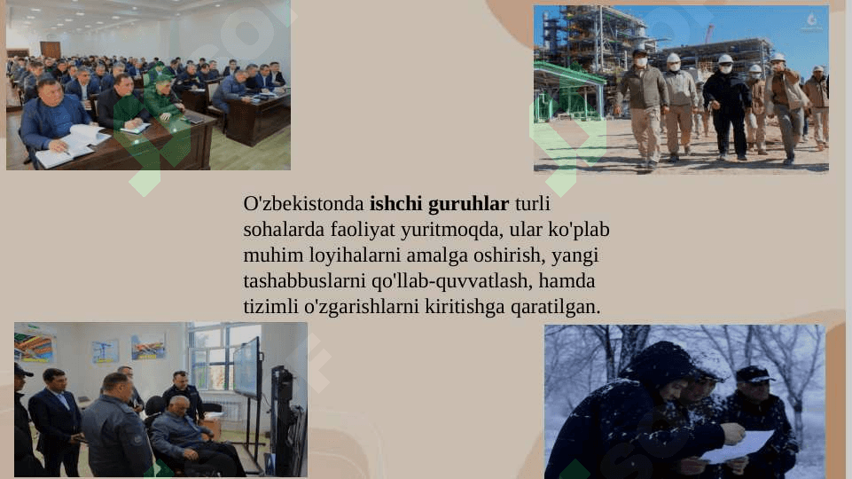 Ishchi guruh va jamoa tushinchalari. Ularning o’zaro farqlari. 6