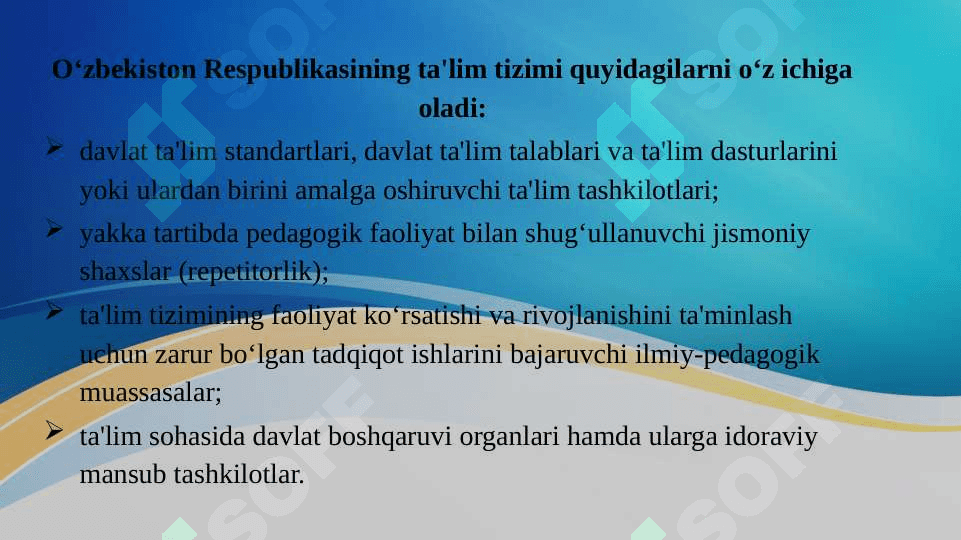 O‘zbekiston Respublikasining ,,Ta’lim to’g’risidagi’’ Qonuni 7