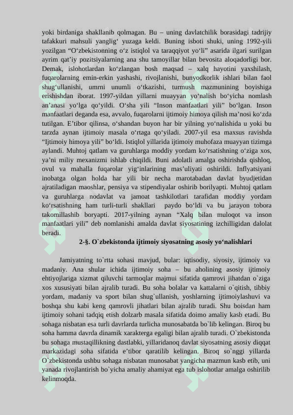 O‘ZBEKISTON RESPUBLIKASIDA IJTIMOIY SOHADAGI ISLOHOTLAR 4