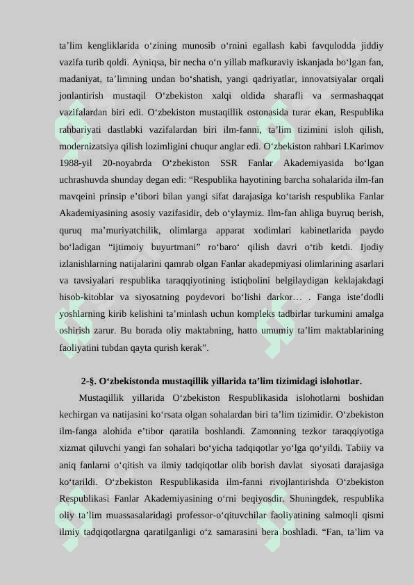 O‘ZBEKISTON RESPUBLIKASIDA TA’LIM SOHASIDA AMALGA OSHIRILGAN ISLOHOTLAR 3