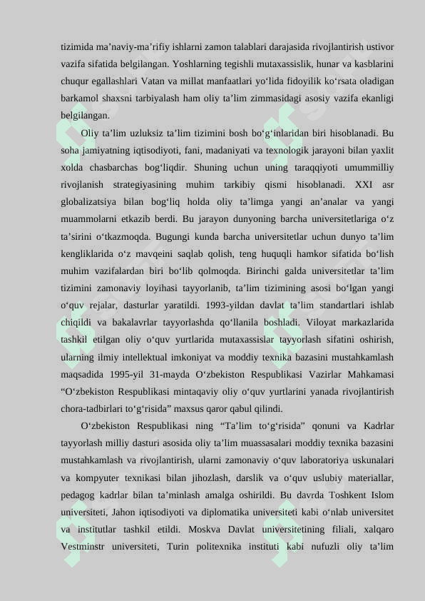 O‘ZBEKISTON RESPUBLIKASIDA TA’LIM SOHASIDA AMALGA OSHIRILGAN ISLOHOTLAR 7