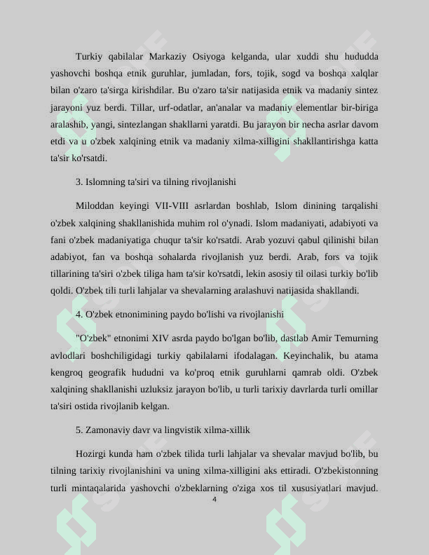 O’zbek xalqining shakllanish jarayonlari. mustaqil ishi.docx 4