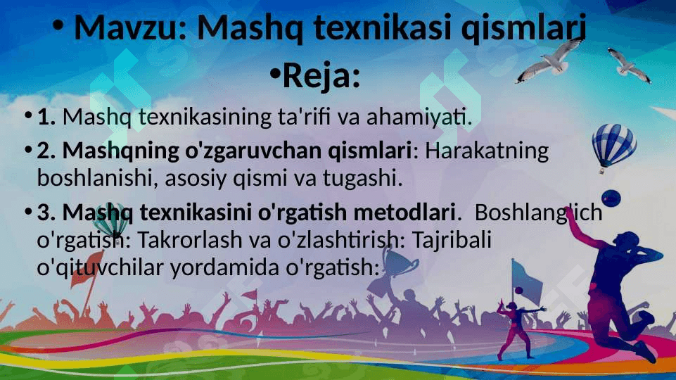Mashq texnikasi qismlari 2