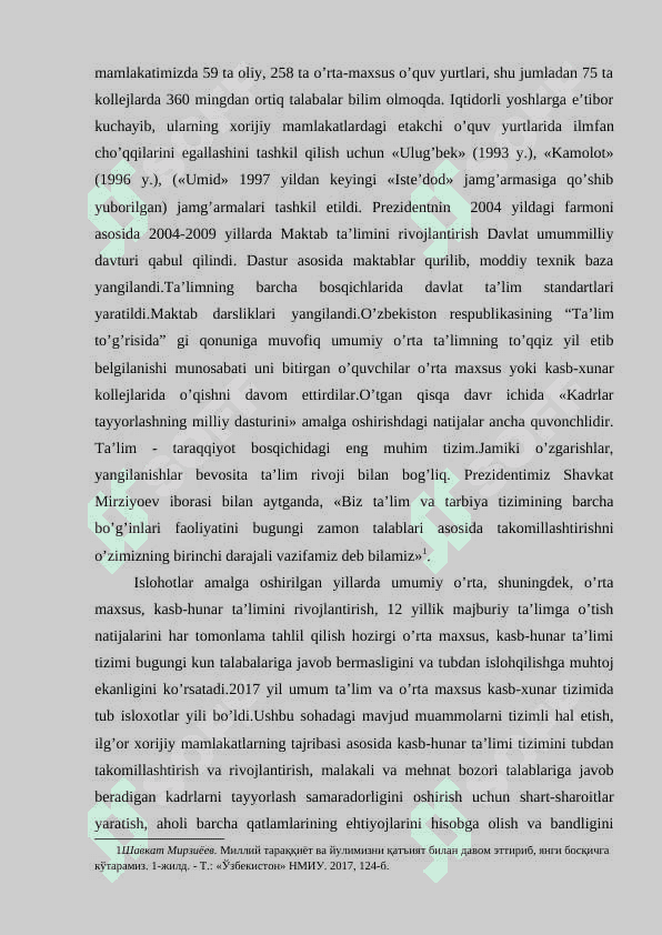 O’zbekiston Respublikasida ta’lim sohasida amalga oshirilgan islohotlar 4
