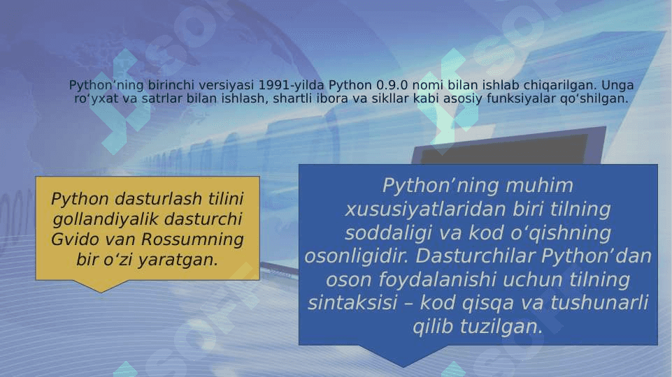 Python dasturlash tilining xususiyatlari va imkoniyatlari 4