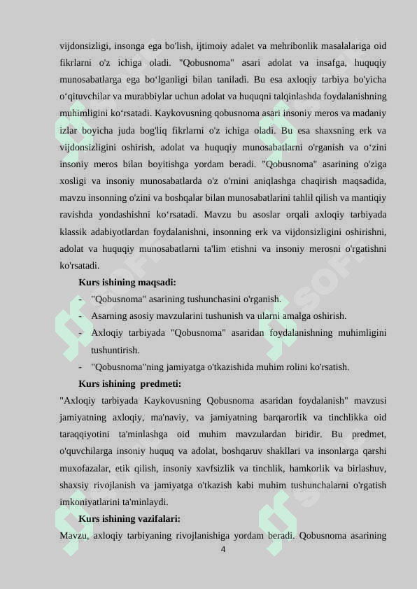 AXLOQIY TARBIYADA KAYKOVUSNING QOBUSNOMA ASARIDAN FOYDALANISH 4